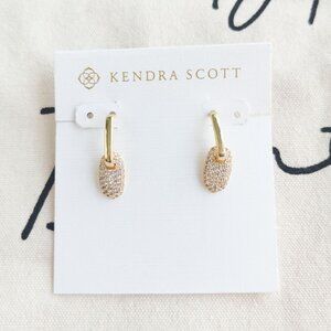 Kendra Scott Pave Earrings - Bailey - White CZ Gold